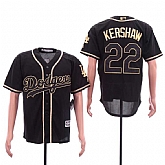 Dodgers 22 Clayton Kershaw Black Gold Cool Base Jersey Sguo,baseball caps,new era cap wholesale,wholesale hats
